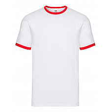 White/Red Men's Valueweight Ringer T