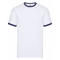 White/Navy Men's Valueweight Ringer T