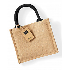 Natural/Black Jute Mini Gift Bag