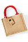 Natural/Bright Red Jute Mini Gift Bag