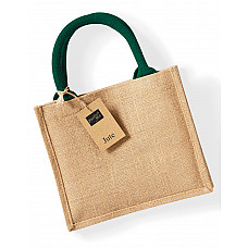 Natural/Forest Green Jute Mini Gift Bag