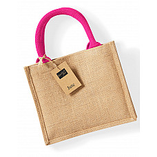 Natural/Fuchsia Jute Mini Gift Bag