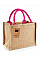 Natural/Fuchsia Jute Mini Gift Bag