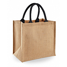 Natural/Black Jute Midi Tote