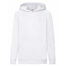 White Kid's Lightweight Hooded Sweat