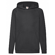 Black Kid's Lightweight Hooded Sweat