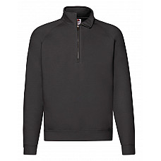 Black Men's Premium Zip Neck Sweat