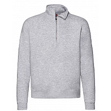 Heather Grey Men's Premium Zip Neck Sweat