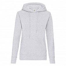 Heather Grey Ladies' Classic Hooded Sweat