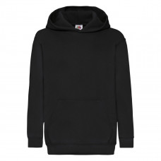 Black Kid's Classic Hooded Sweat