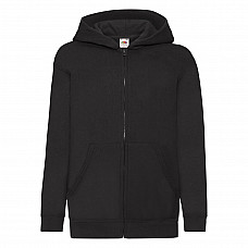 Black Kid's Classic Hooded Sweat Jacket