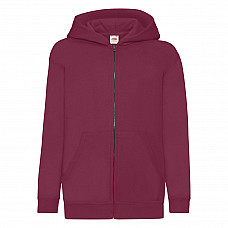 Burgundy Kid's Classic Hooded Sweat Jacket