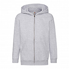 Heather Grey Kid's Classic Hooded Sweat Jacket