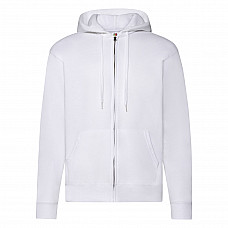 White Men's Classic Hooded Sweat Jacket