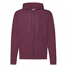 Burgundy Men's Classic Hooded Sweat Jacket