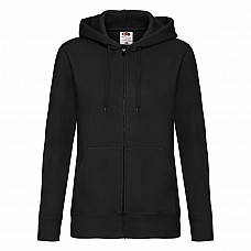 Black Ladies' Premium Hooded Sweat Jacket