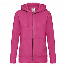 Fuchsia Ladies' Premium Hooded Sweat Jacket