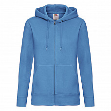 Azure Blue Ladies' Premium Hooded Sweat Jacket