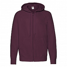 Burgundy Men's Lightweight Hooded Sweat Jacket