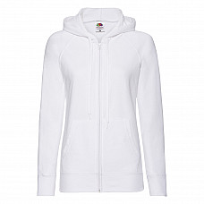 White Ladies' Lightweight Hooded Sweat Jacket