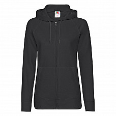 Black Ladies' Lightweight Hooded Sweat Jacket