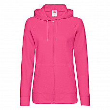 Fuchsia Ladies' Lightweight Hooded Sweat Jacket