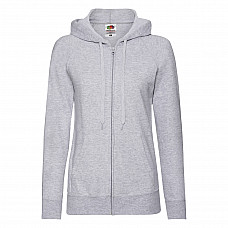 Heather Grey Ladies' Lightweight Hooded Sweat Jacket