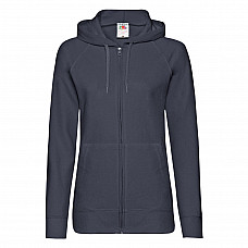 Deep Navy Ladies' Lightweight Hooded Sweat Jacket