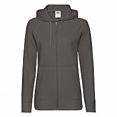 Light Graphite Ladies' Lightweight Hooded Sweat Jacket