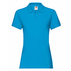 Azure Blue Ladies' Premium Polo