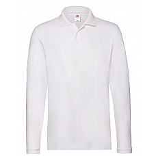 White Men's Premium Long Sleeve Polo