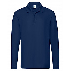 Navy Blue Men's Premium Long Sleeve Polo