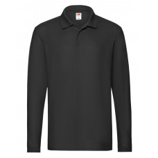 Black Men's Premium Long Sleeve Polo