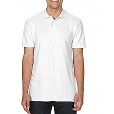 White Softstyle® Adult Double Pique Polo