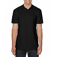 Black Softstyle® Adult Double Pique Polo