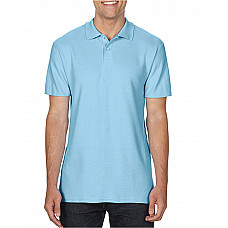 Light Blue Softstyle® Adult Double Pique Polo