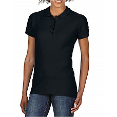 Black Softstyle® Ladies' Double Pique Polo