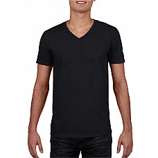 Black Softstyle® Adult V-Neck T-Shirt