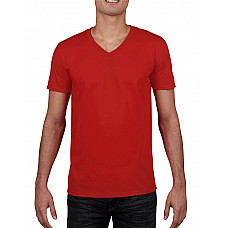 Red Softstyle® Adult V-Neck T-Shirt