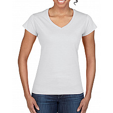 White Softstyle® Ladies' V-Neck T-Shirt