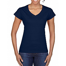 Navy Blue Softstyle® Ladies' V-Neck T-Shirt