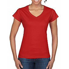 Red Softstyle® Ladies' V-Neck T-Shirt