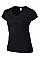 Black Softstyle® Ladies' V-Neck T-Shirt