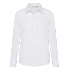 White Ladies' Long Sleeve Poplin Shirt