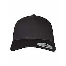 Black 5 Panel Retro Trucker Cap