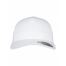 White 5 Panel Retro Trucker Cap