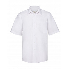 White Men's Short Sleeve Poplin Shirt