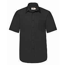 Black Men's Short Sleeve Poplin Shirt