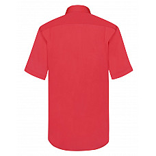 Red Men's Short Sleeve Poplin Shirt