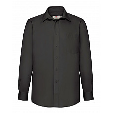 Black Men's Long Sleeve Poplin Shirt